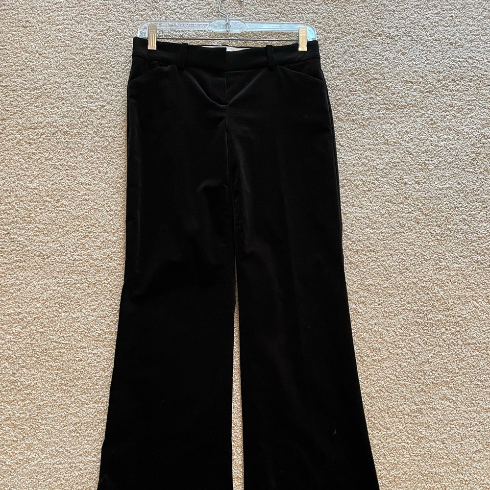 Theory Velvet wide leg bell bottom dress pant